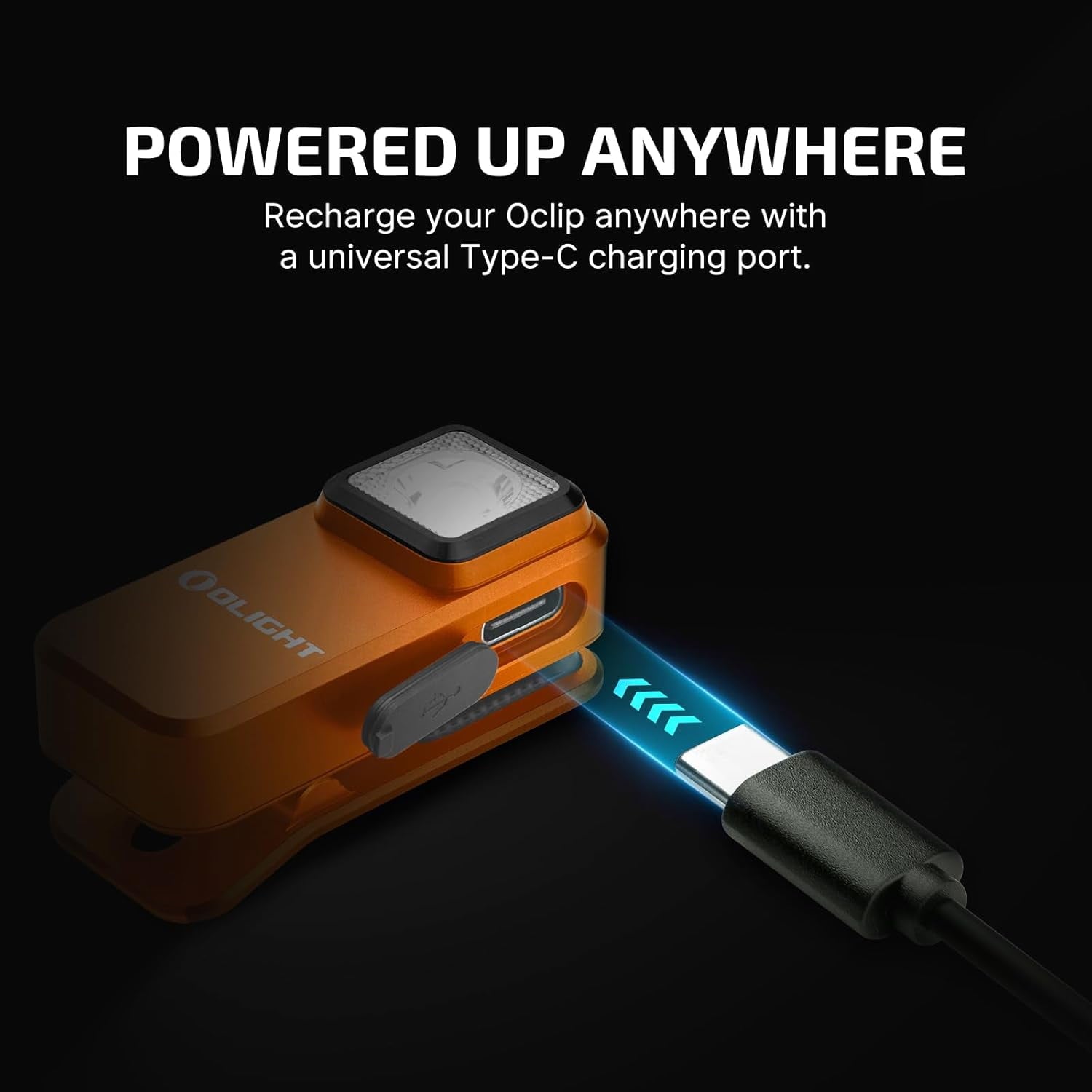 Oclip Rechargeable EDC Flashlight 300 Lumens Dual Sources Compact Pocket Clip Light, Convenient USB C Charging, Magnetic Flash Lights for Working, Cycling, Emergency, Signaling Tool(Orange)