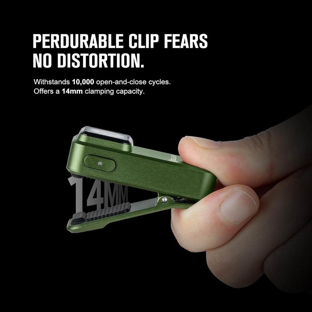 Oclip Rechargeable EDC Flashlight 300 Lumens Dual Sources Compact Pocket Clip Light, Convenient USB C Charging, Magnetic Flash Lights for Working, Cycling, Emergency, Signaling Tool(Orange)