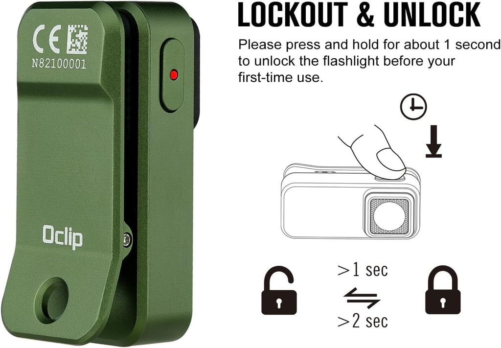 Oclip Rechargeable EDC Flashlight 300 Lumens Dual Sources Compact Pocket Clip Light, Convenient USB C Charging, Magnetic Flash Lights for Working, Cycling, Emergency, Signaling Tool(Orange)