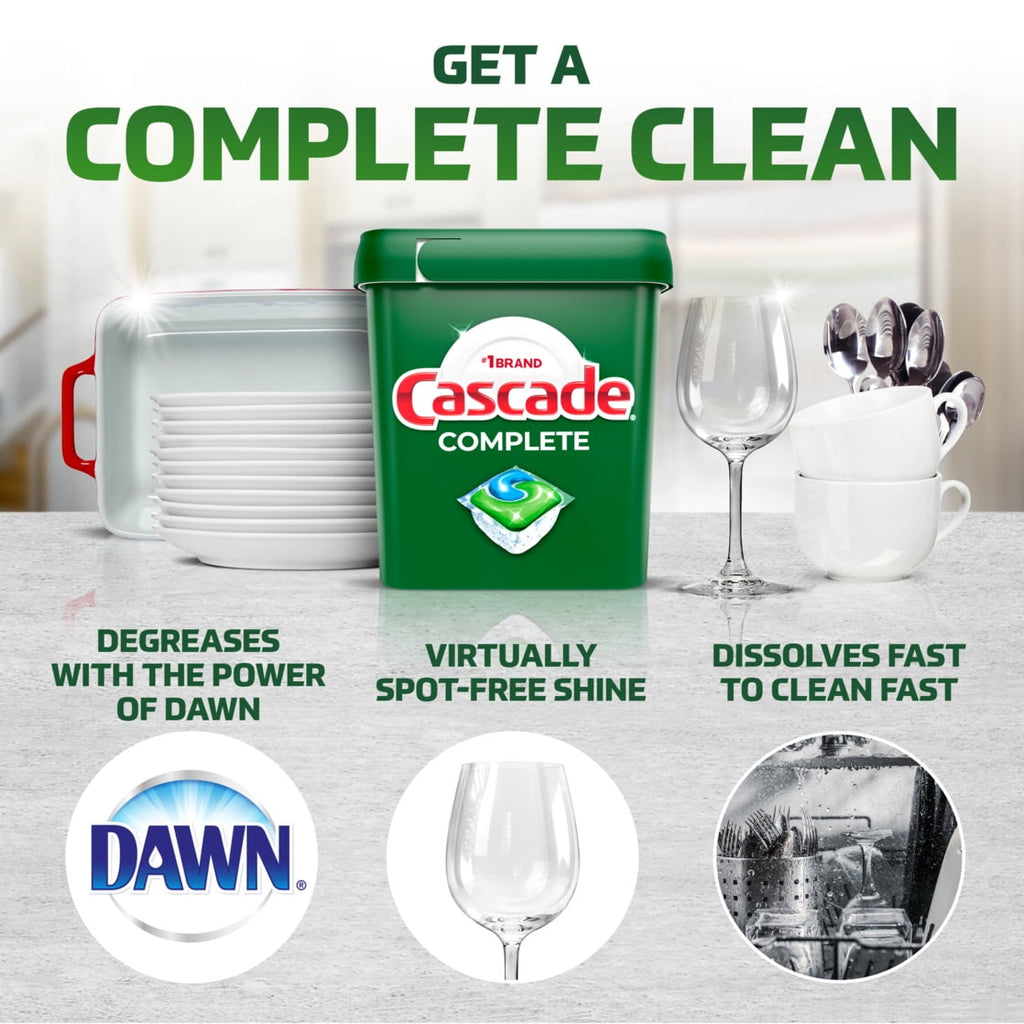 Complete Dishwasher Pods, Action Pacs Dishwasher Detergent Tabs, Fresh, 100 Count