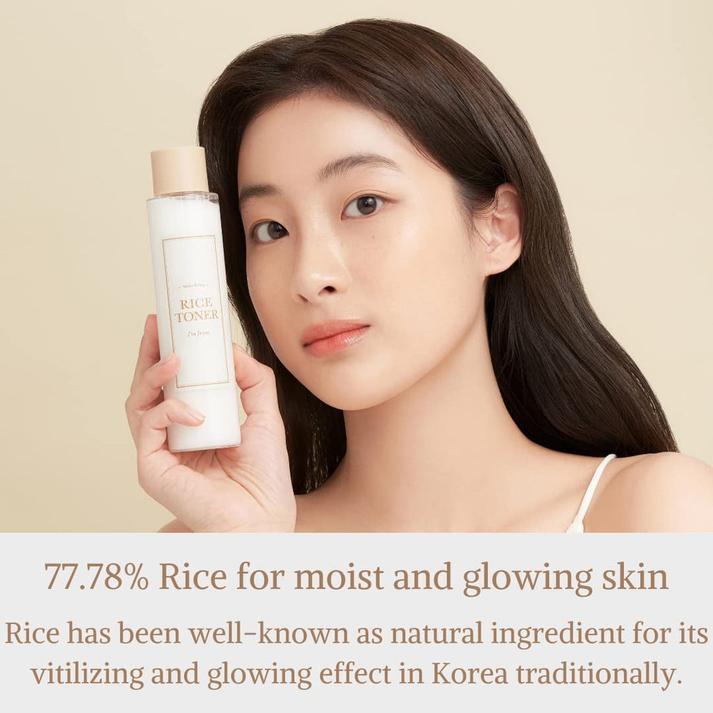 Rice Toner 5.07 fl oz (150ml) | 77.78% Rice Extract, Glow Essence with Niacinamide, Hydrating for Dry Skin, Vegan