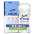 Clinical Antiperspirant Deodorant for Women, 100HR Sweat &amp; Odor Protection, Pro-Hyaluronic Acid, Clear Gel, Clear Aloe, 2.6 oz