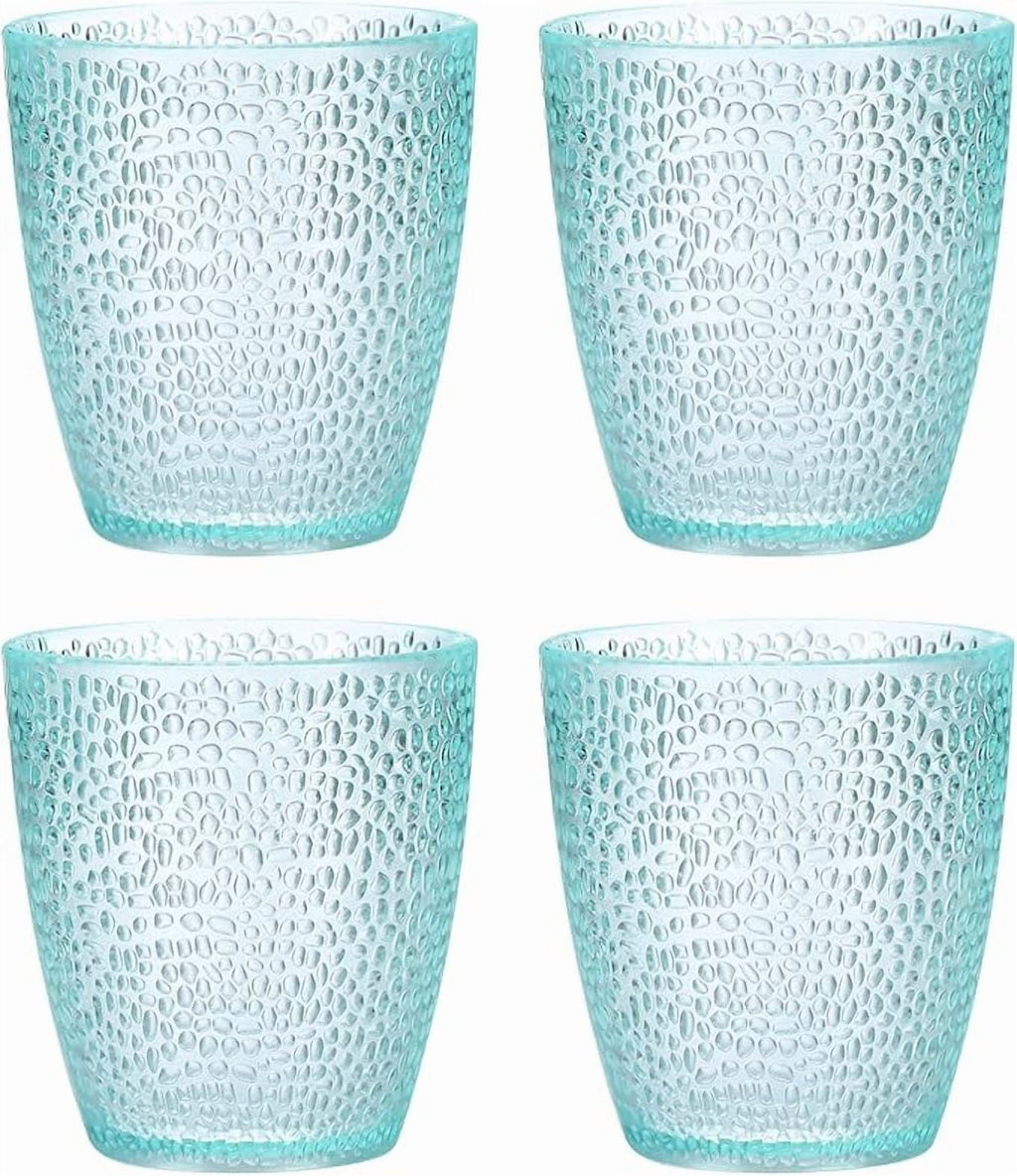 7oz Acrylic Drinking Glasses, 4Pcs Tumblers Drinkware Unbreakable Water Glasses Cups &amp; for Home Outdoors Restaurant, Emerald