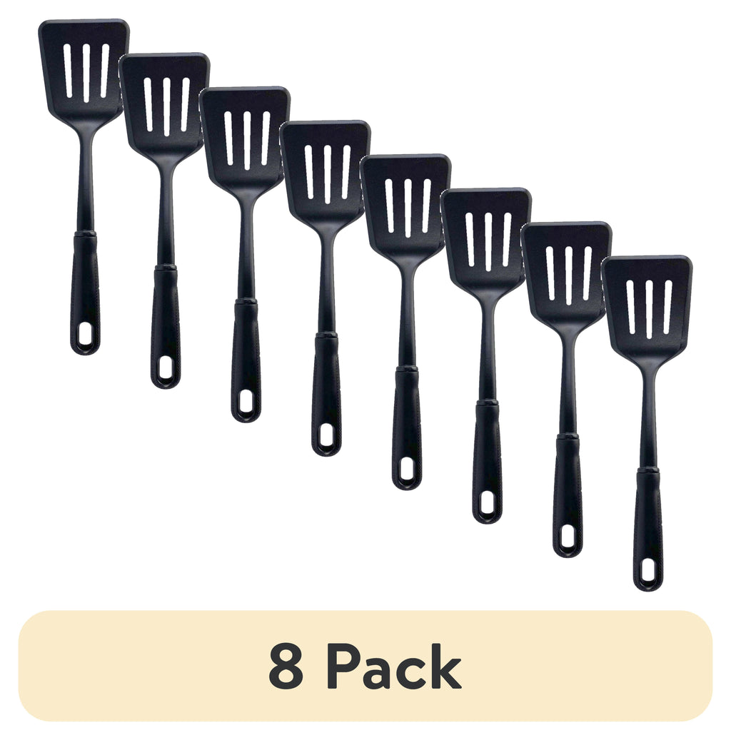 Nylon Slotted Kitchen Turner with Soft Grip Handle, Black