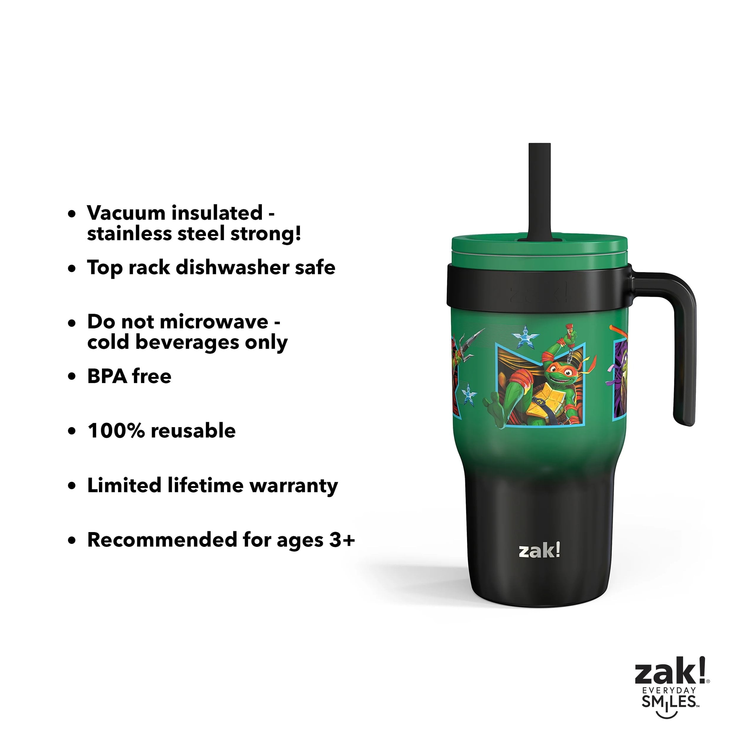 18oz Stitch Kids Straw Handle Tumbler