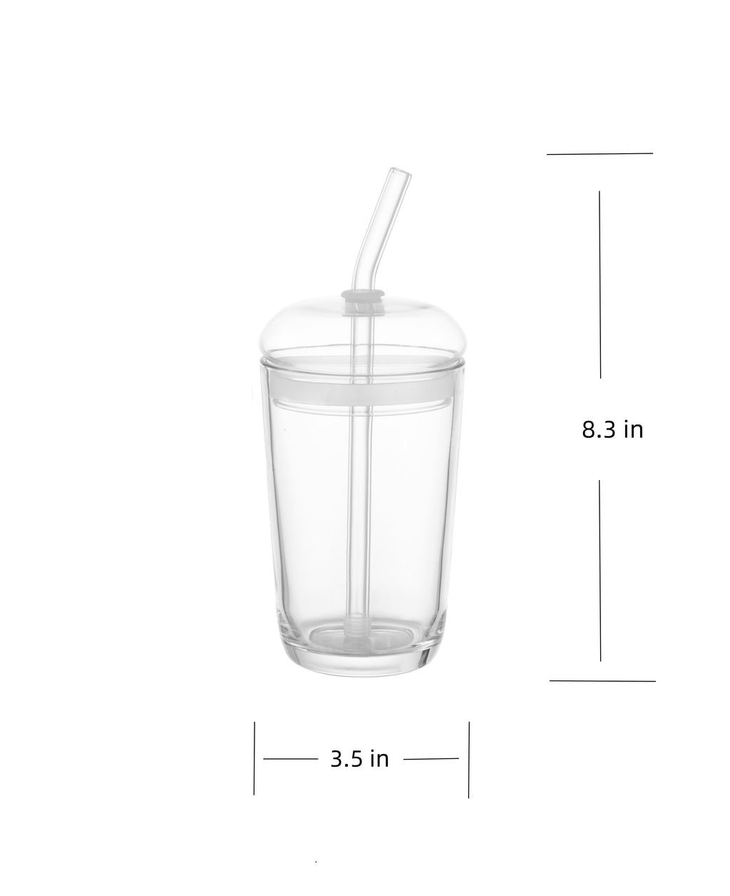 Better Homes &amp; Gardens 16 oz Dome Lid Glass Tumbler, Clear
