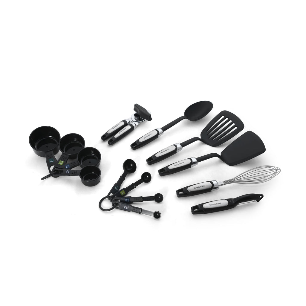 14-Piece Kitchen Tool and Gadget Kitchen Utensil Set in Black