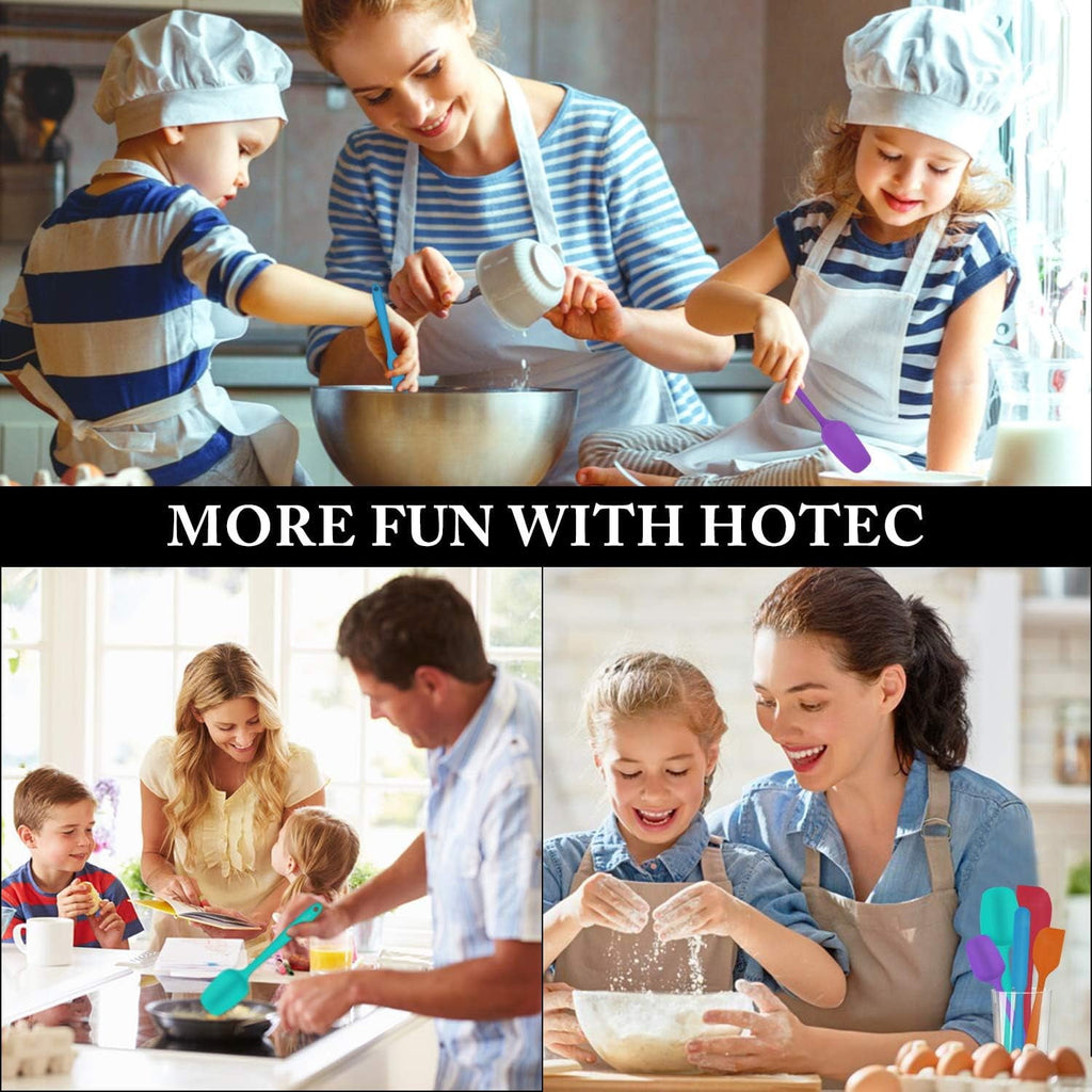 Food Grade Silicone Rubber Spatula Set, 5 Pcs Kitchen Cooking Baking Mixing Utensil Sets, High Non Stick Dishwasher- Khaki