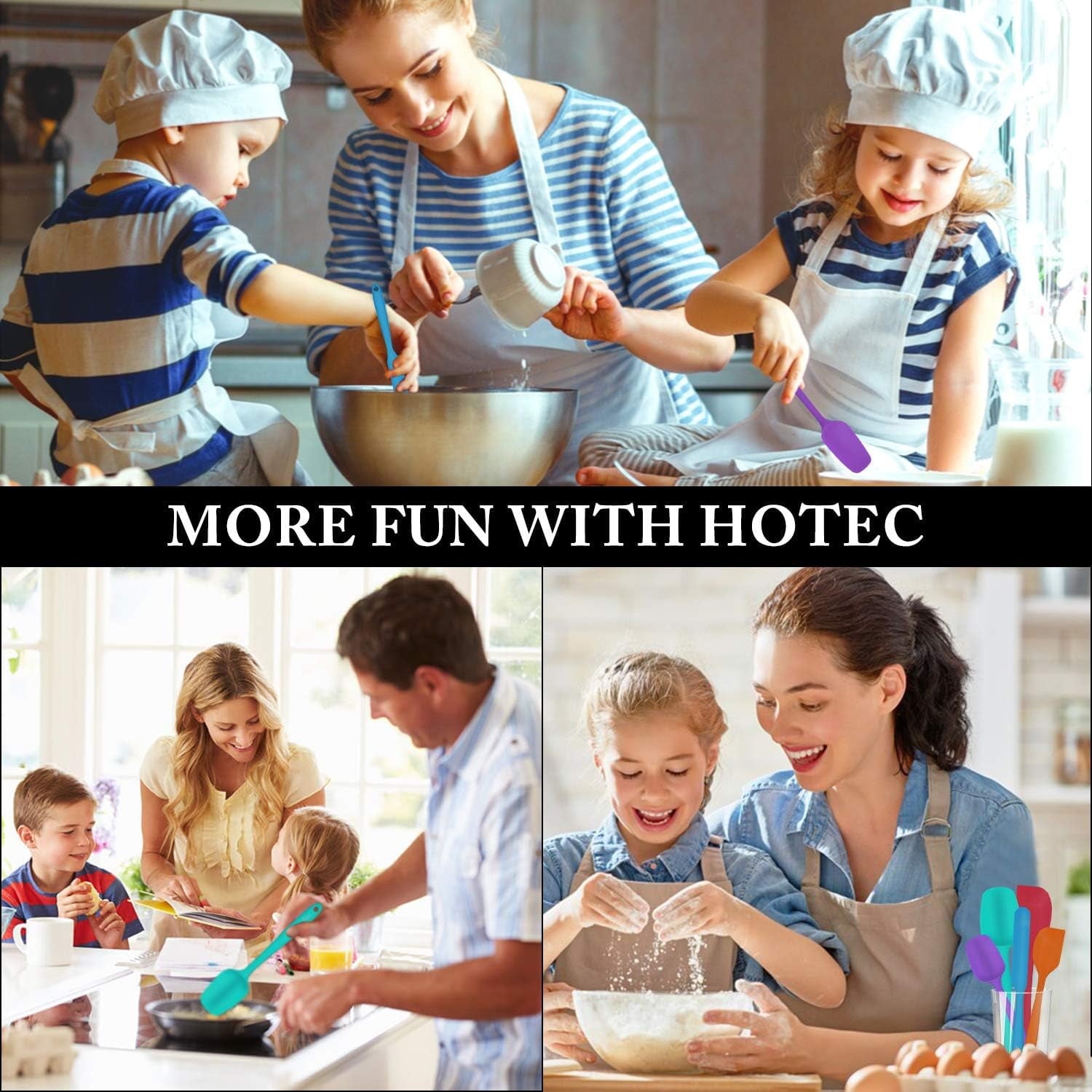 Food Grade Silicone Rubber Spatula Set, 5 Pcs Kitchen Cooking Baking Mixing Utensil Sets, High Non Stick Dishwasher- Khaki