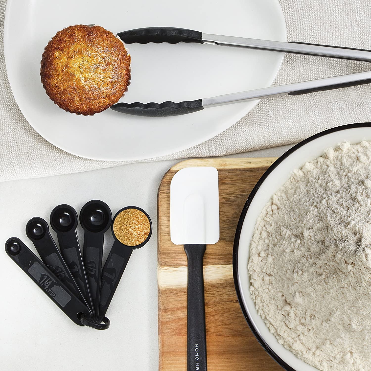 25 Pcs Silicone Spatula Kitchen Utensils Set - Stainless Steel and Nylon, Black