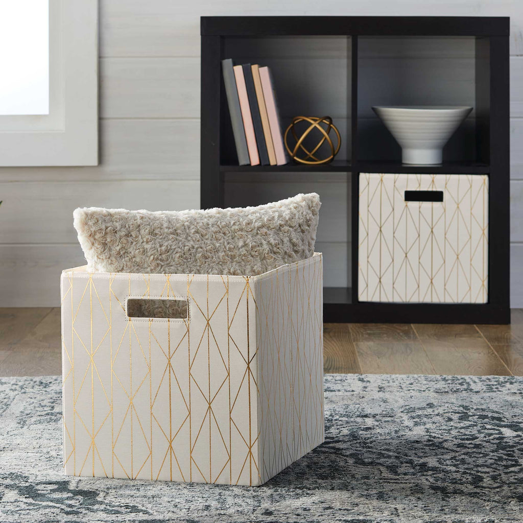Better Homes &amp; Gardens Collapsible Fabric Cube Storage Bin, Vanilla