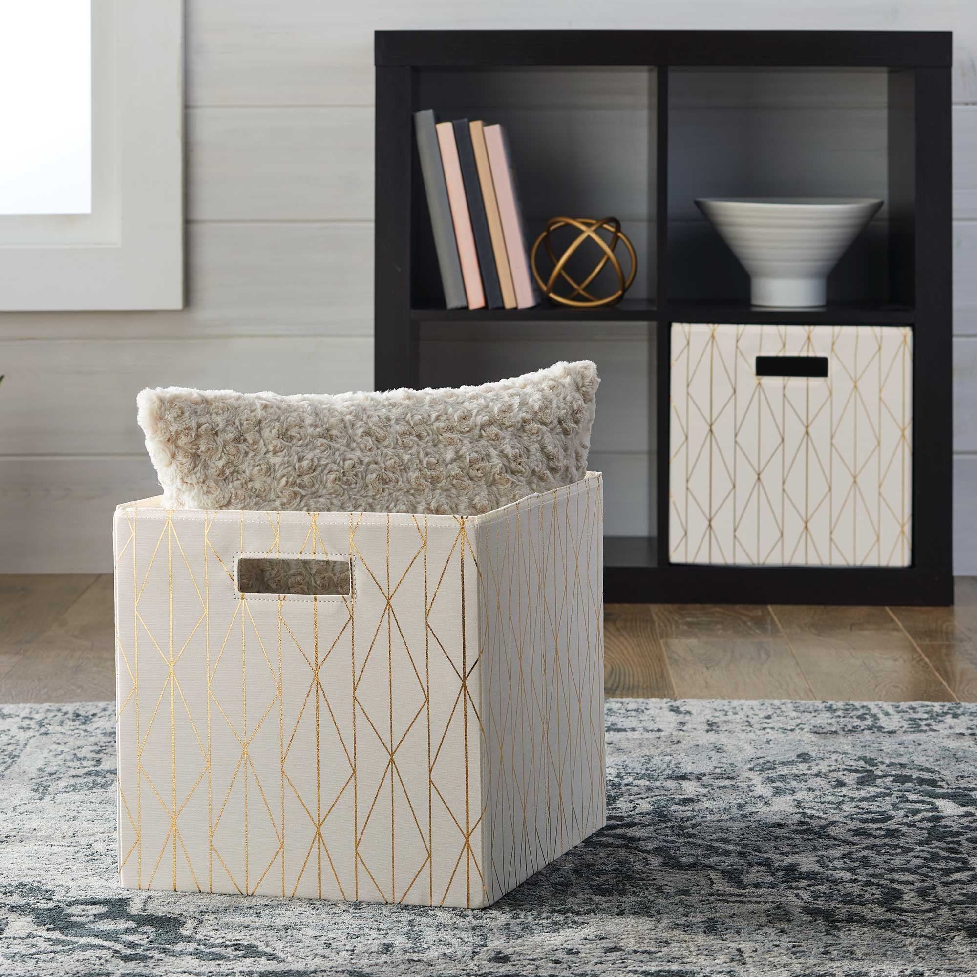 Better Homes &amp; Gardens Collapsible Fabric Cube Storage Bin, Vanilla