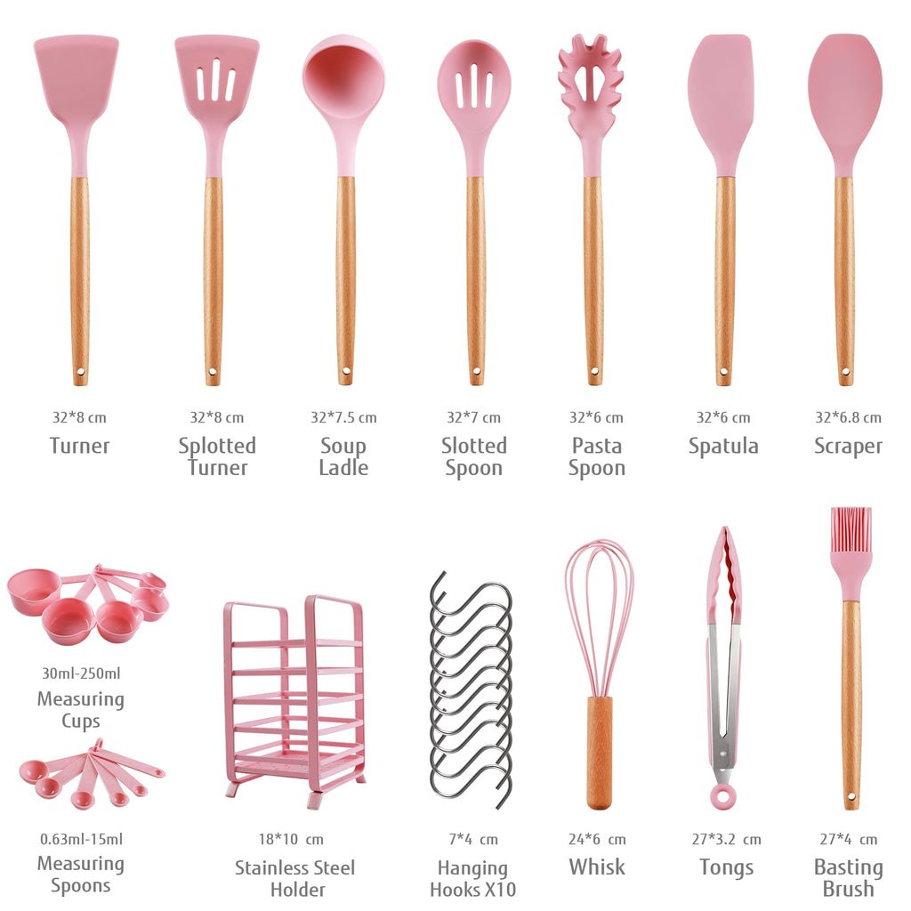 32 PCS Silicone Cooking Utensils Set, 446°F for Nonstick Cookware
