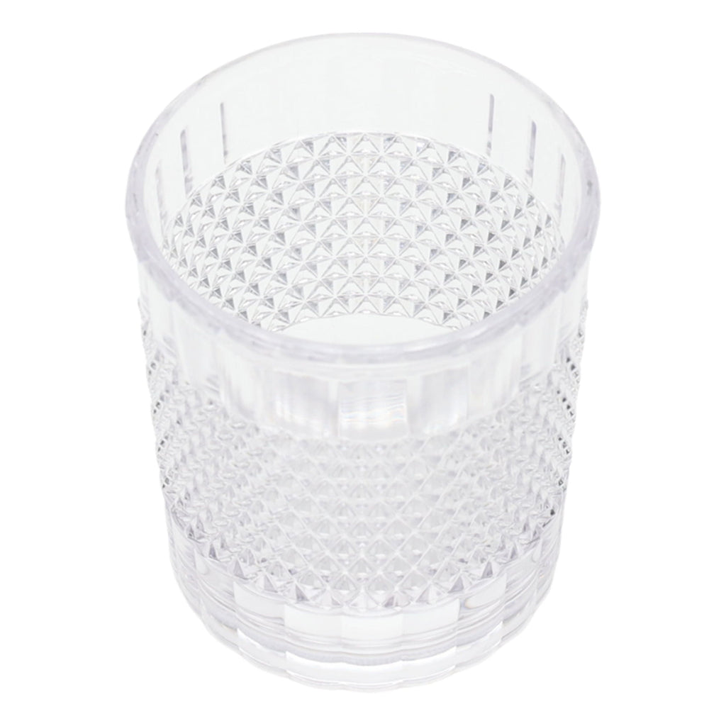 14-Ounce Short Acrylic Diamond Texture Tumbler, Clear