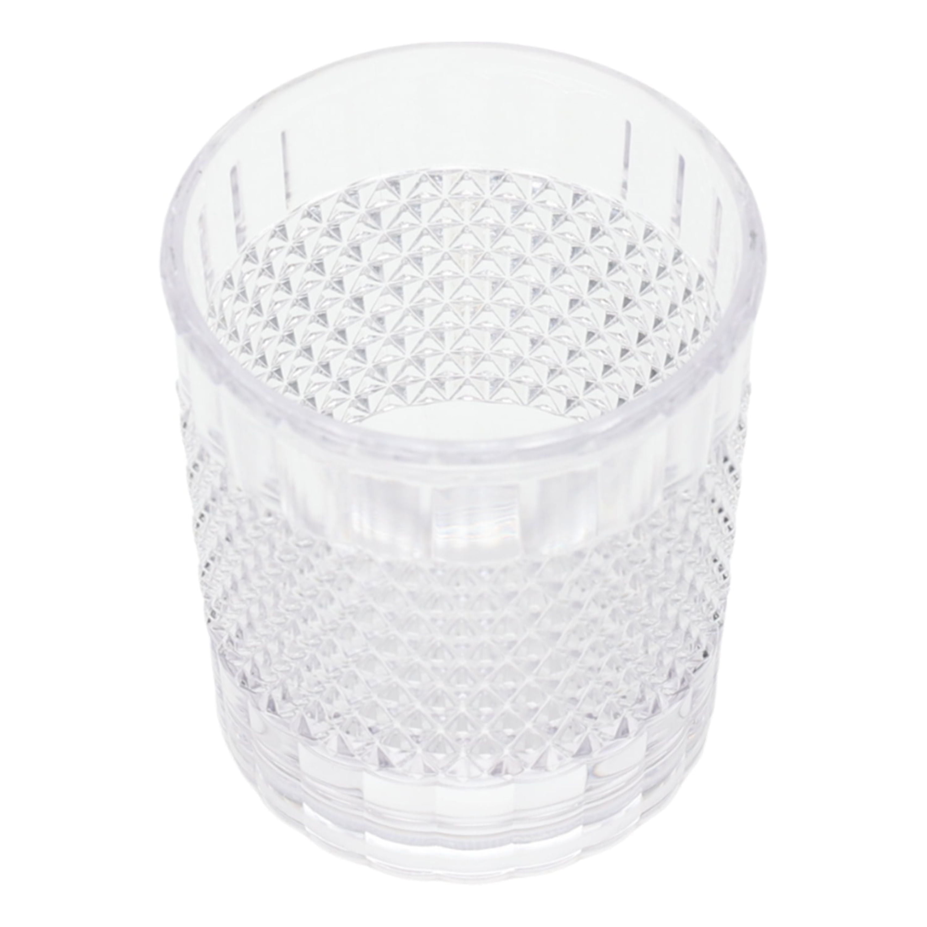 14-Ounce Short Acrylic Diamond Texture Tumbler, Clear