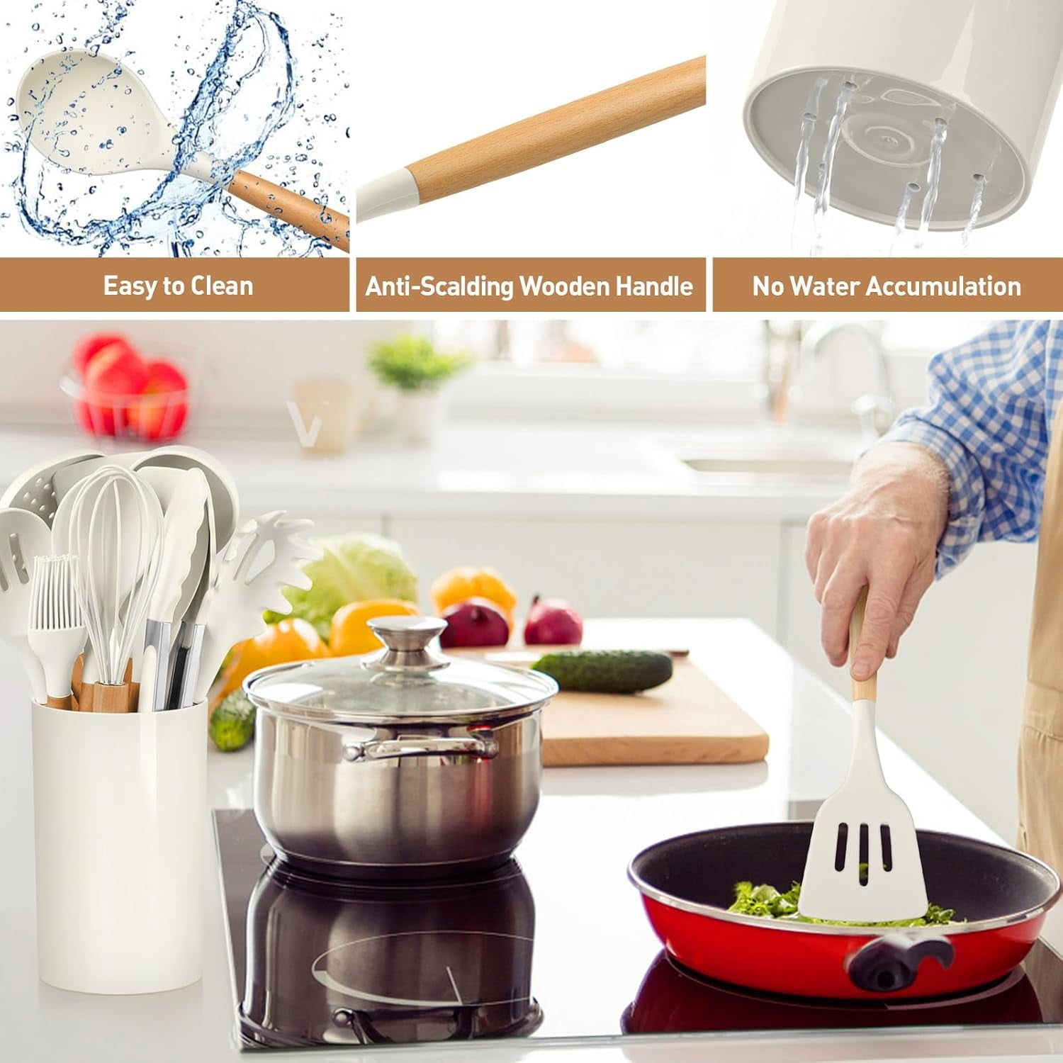Silicone Kitchen Utensil Set, 12PCS Kitchen Gadgets and Tools