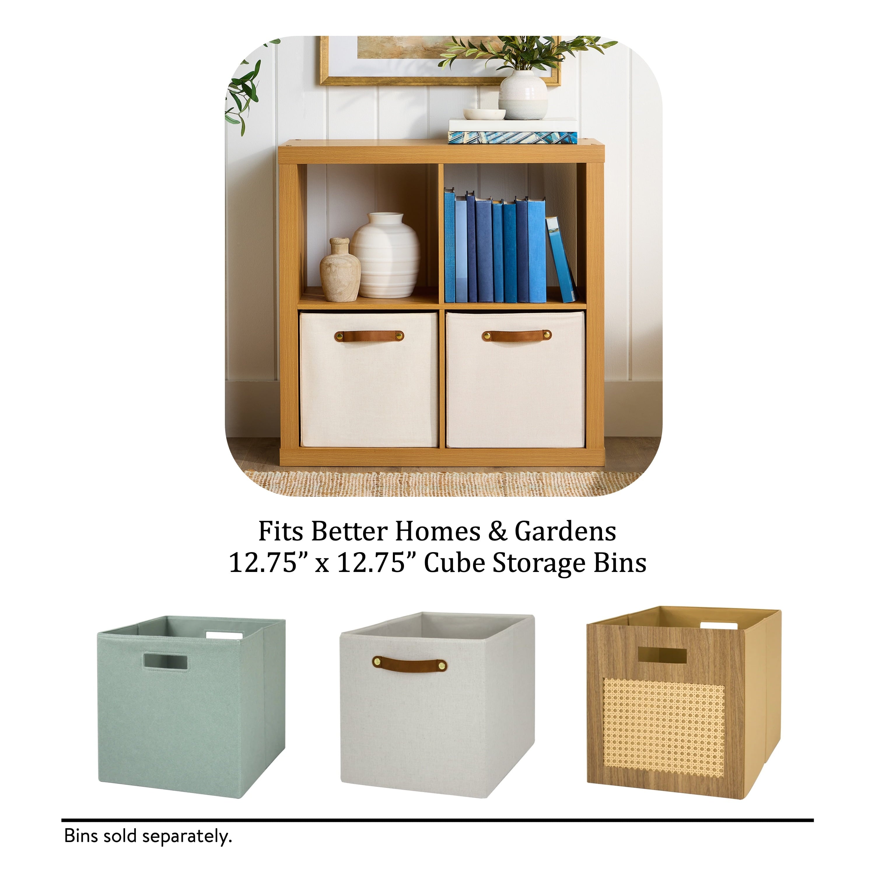 Better Homes &amp; Gardens 4 Cube Storage Organizer, White Texture