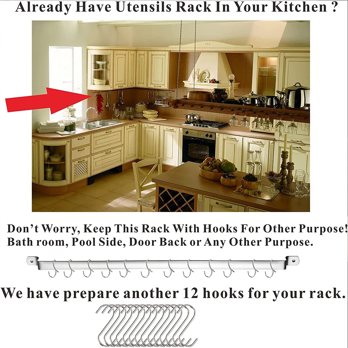 Kitchen Utensils Set 37 Pieces, Stainless Steel Cooking Utensils Set, Kitchen Gadgets Cookwarewith Hooks For Hanging Kitchen Tool Set