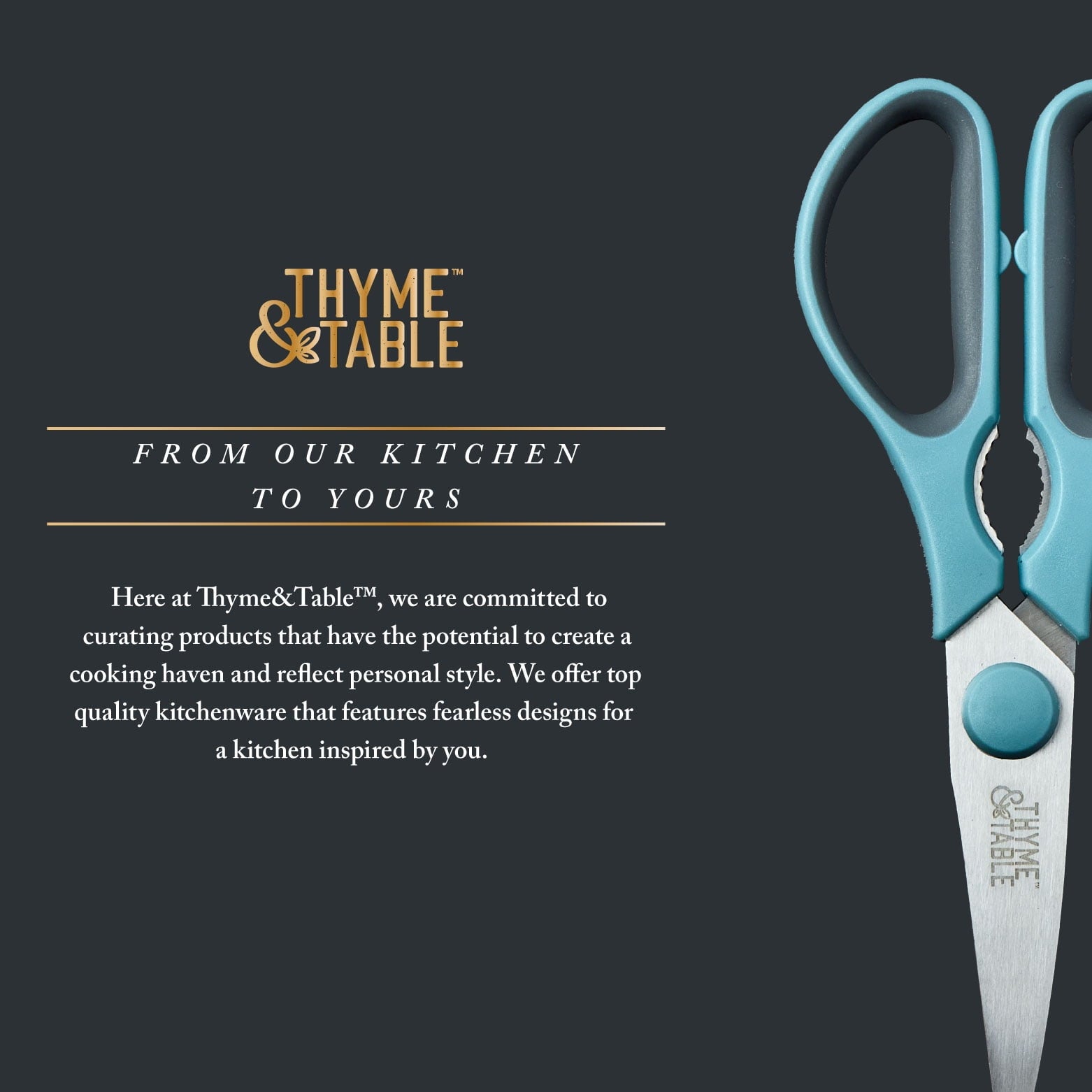 Thyme &amp; Table Stainless Steel Kitchen Shears with Sheath, Blue