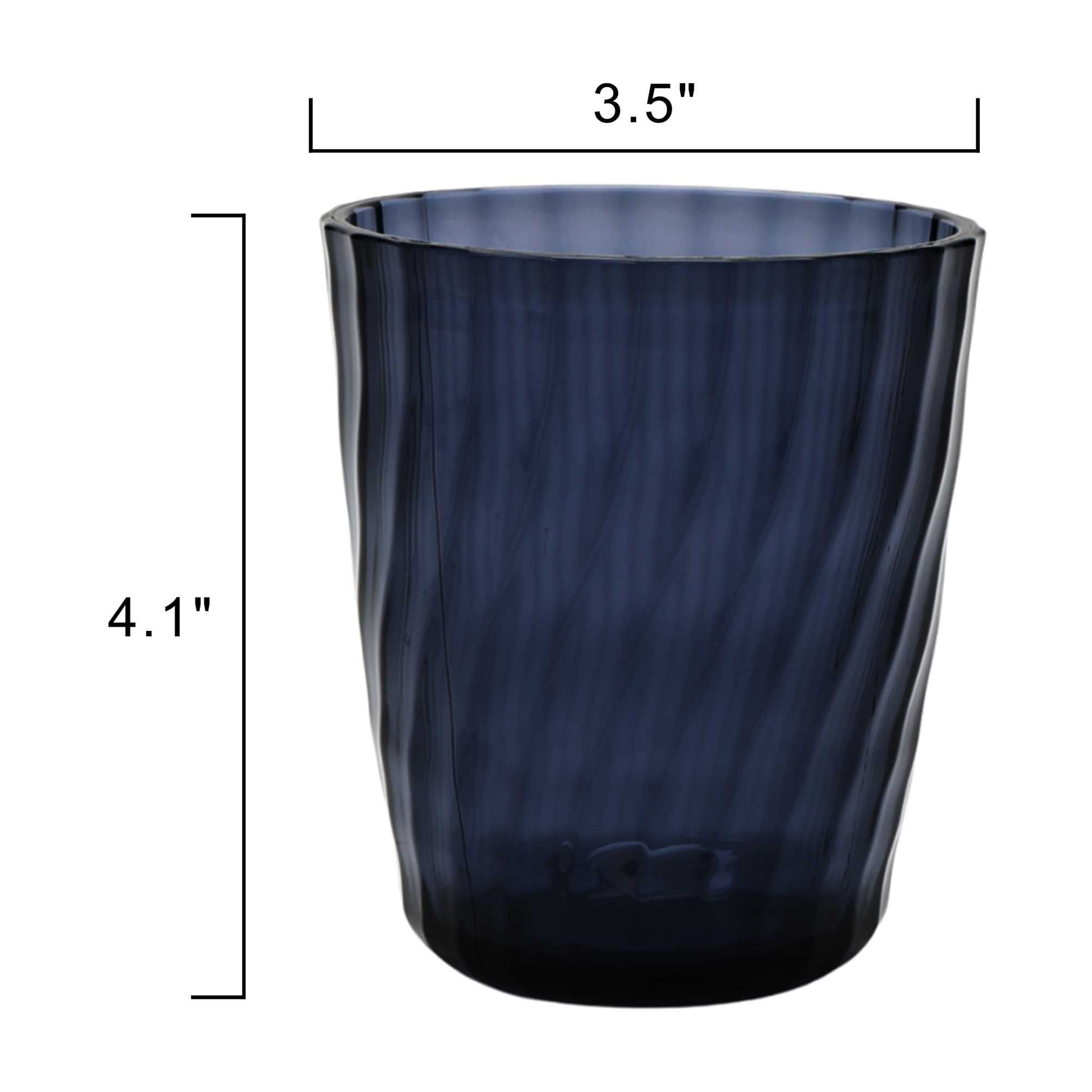 14-Ounce Acrylic Short Embossed Swirl Texture Tumbler, Blue