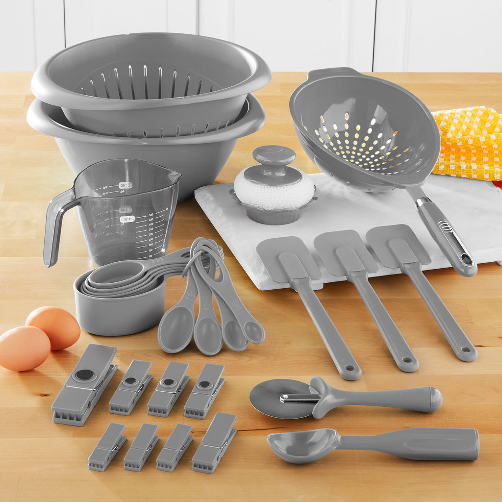 28-Piece Complete Kitchen Gadget Bundle, Gray