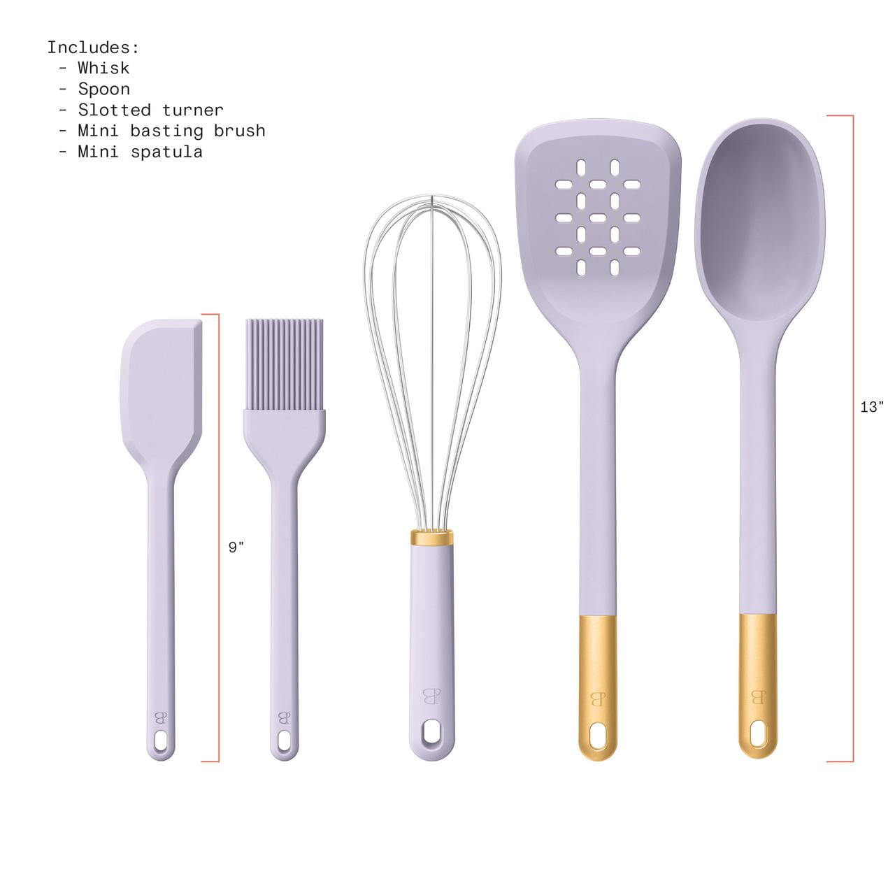 5-Piece Kitchen Tool Set, Porcini Taupe by Drew Barrymore