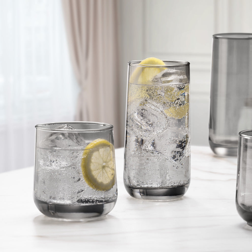 Better Homes &amp; Gardens Josie 16-Piece Smoke Drinkware Set