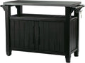 Outdoor Rolling Table Cart for Food Prep, Storage, Bar & Grill, Dark Brown