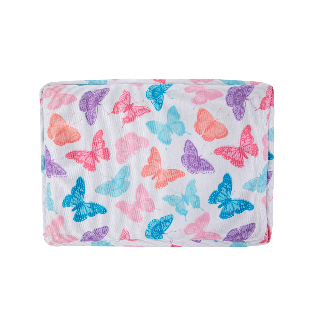 Kids Butterfly Canvas Storage Basket with Handles, 15 in x 11 in x 7.8 in