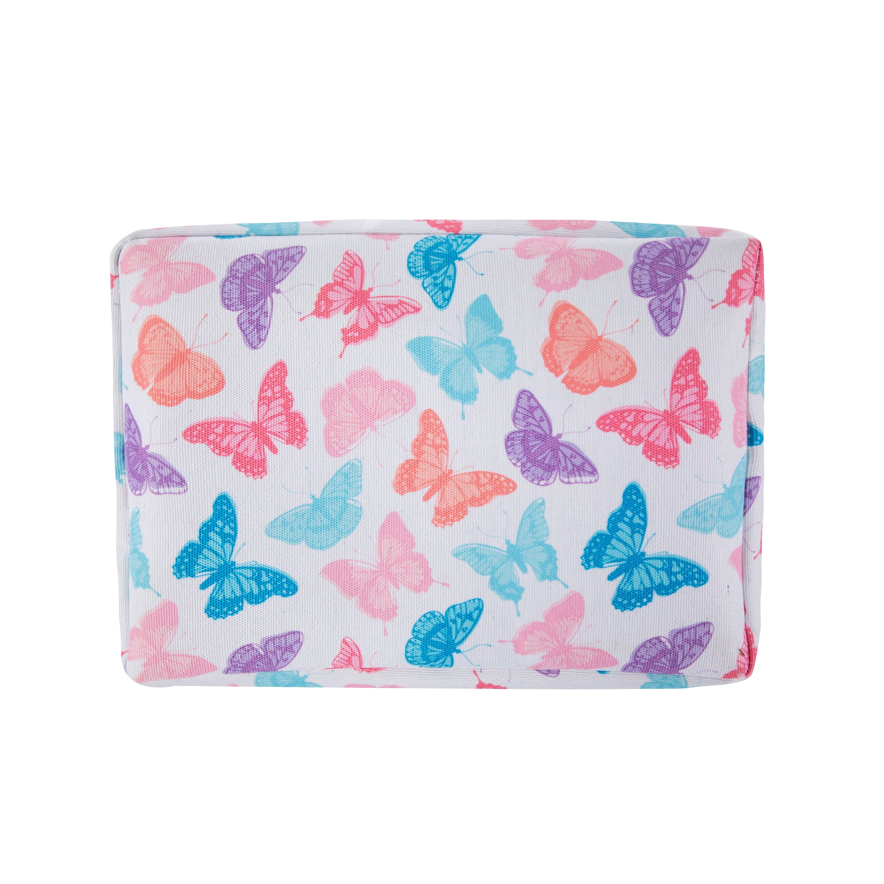 Kids Butterfly Canvas Storage Basket with Handles, 15 in x 11 in x 7.8 in