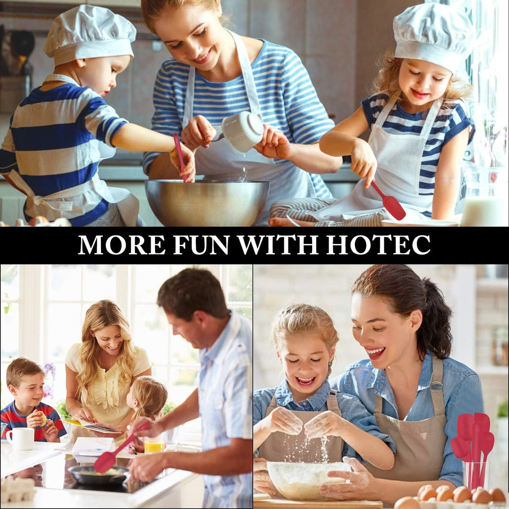 Food Grade Silicone Rubber Spatula Set, 5 Pcs Kitchen Cooking Baking Mixing Utensil Sets, High Non Stick Dishwasher- Khaki