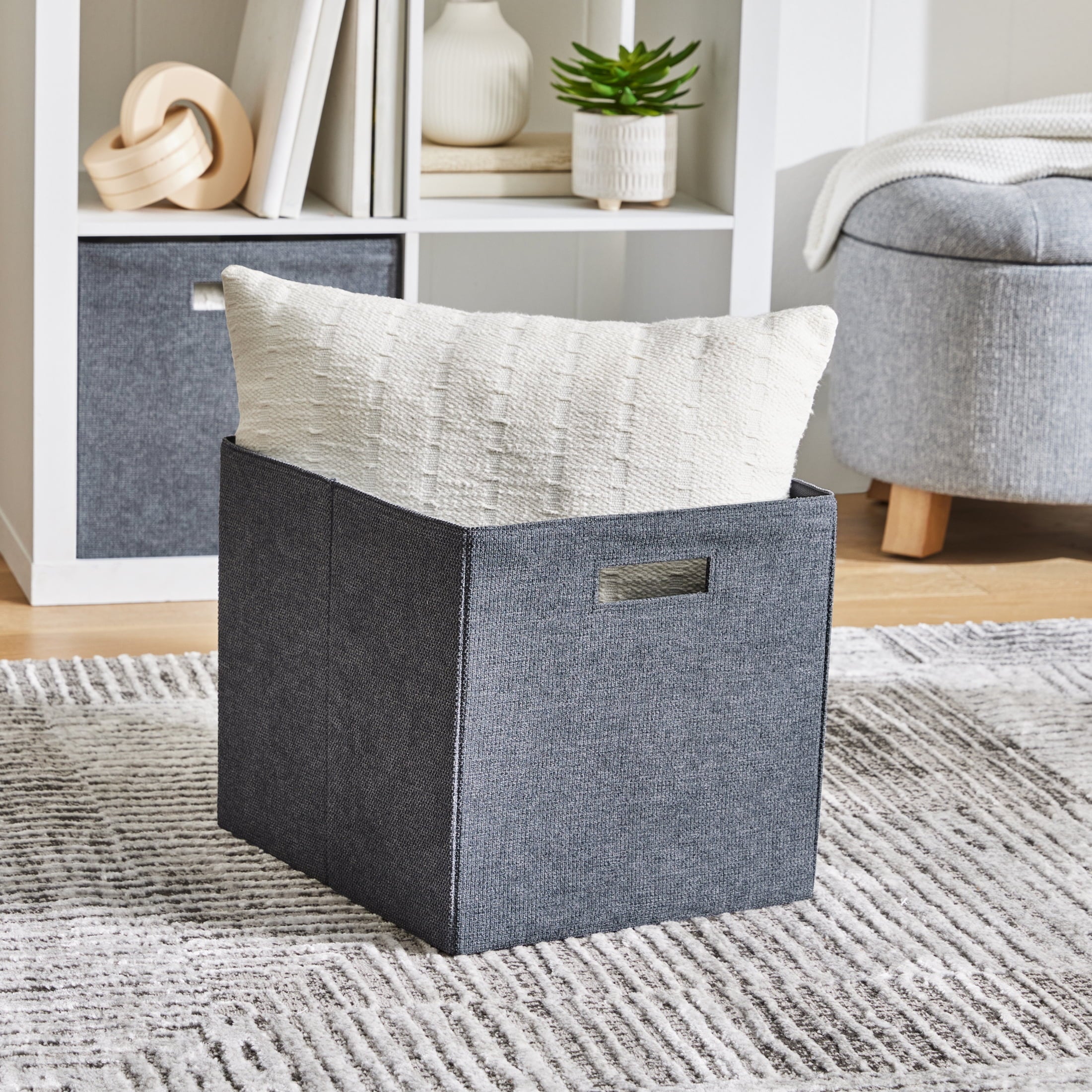 Better Homes &amp; Gardens Collapsible Fabric Cube Storage Bin, Vanilla