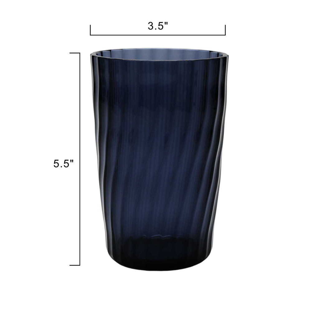 20-Ounce Acrylic Tall Embossed Swirl Tumbler, Blue