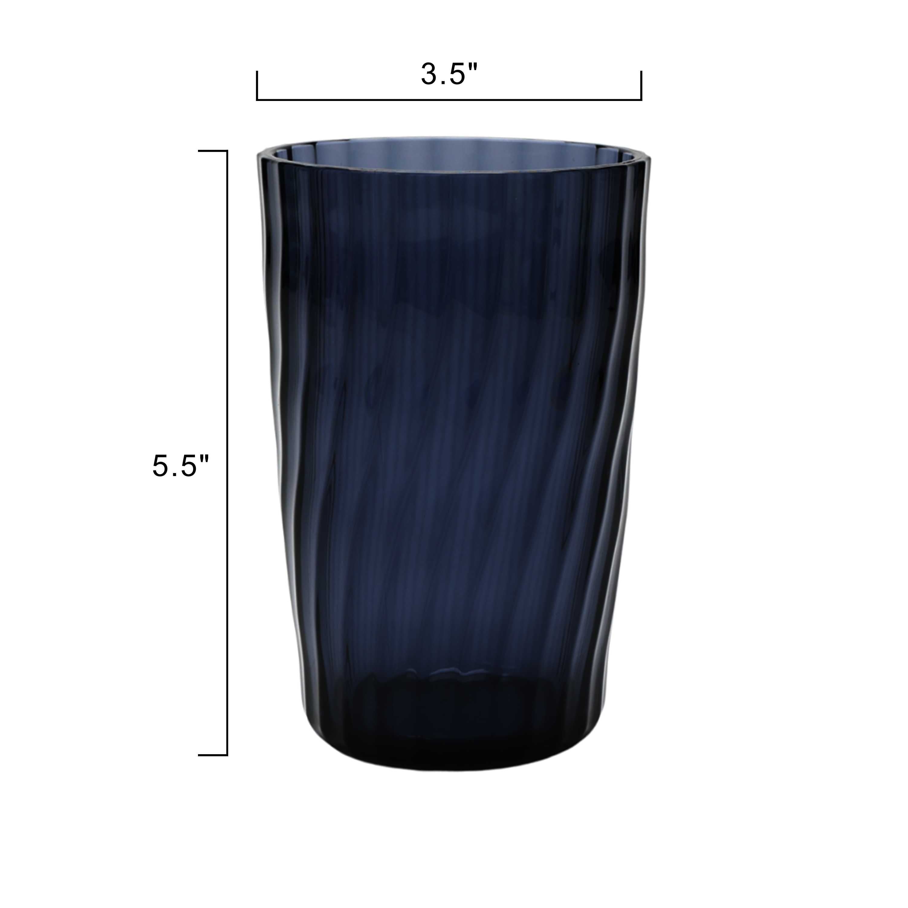 20-Ounce Acrylic Tall Embossed Swirl Tumbler, Blue