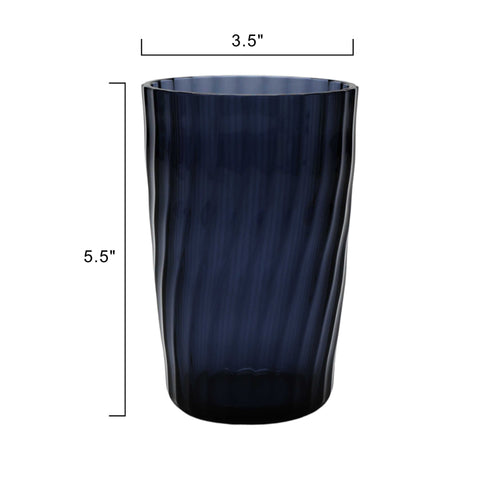 20-Ounce Acrylic Tall Embossed Swirl Tumbler, Blue