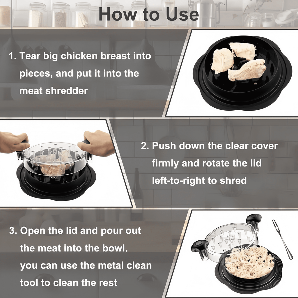 Chicken Shredder Tool Twist (Large 10 Inch), Meat Shredder for Pulled Pork Beef &amp; Chicken, BPA Free with Anti-Slip Base &amp; Handle, Kitchen Gadget, 1 Count