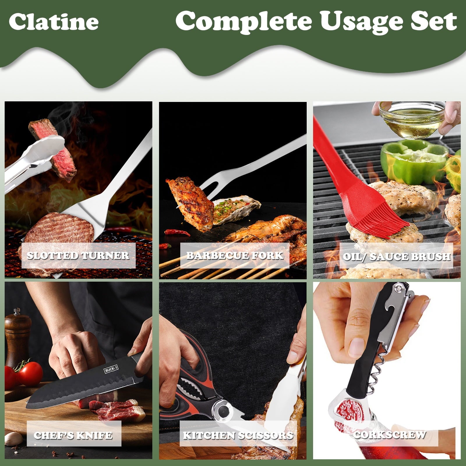 Camp Utensil Set Kitchen Cooking BBQ Grill Tool Kit with Organizer Bag, 12-Piece Travel Kitchen Grill Accessories Compact Gear Cookware Kit for Camping RV Sailboat Backyard BBQ