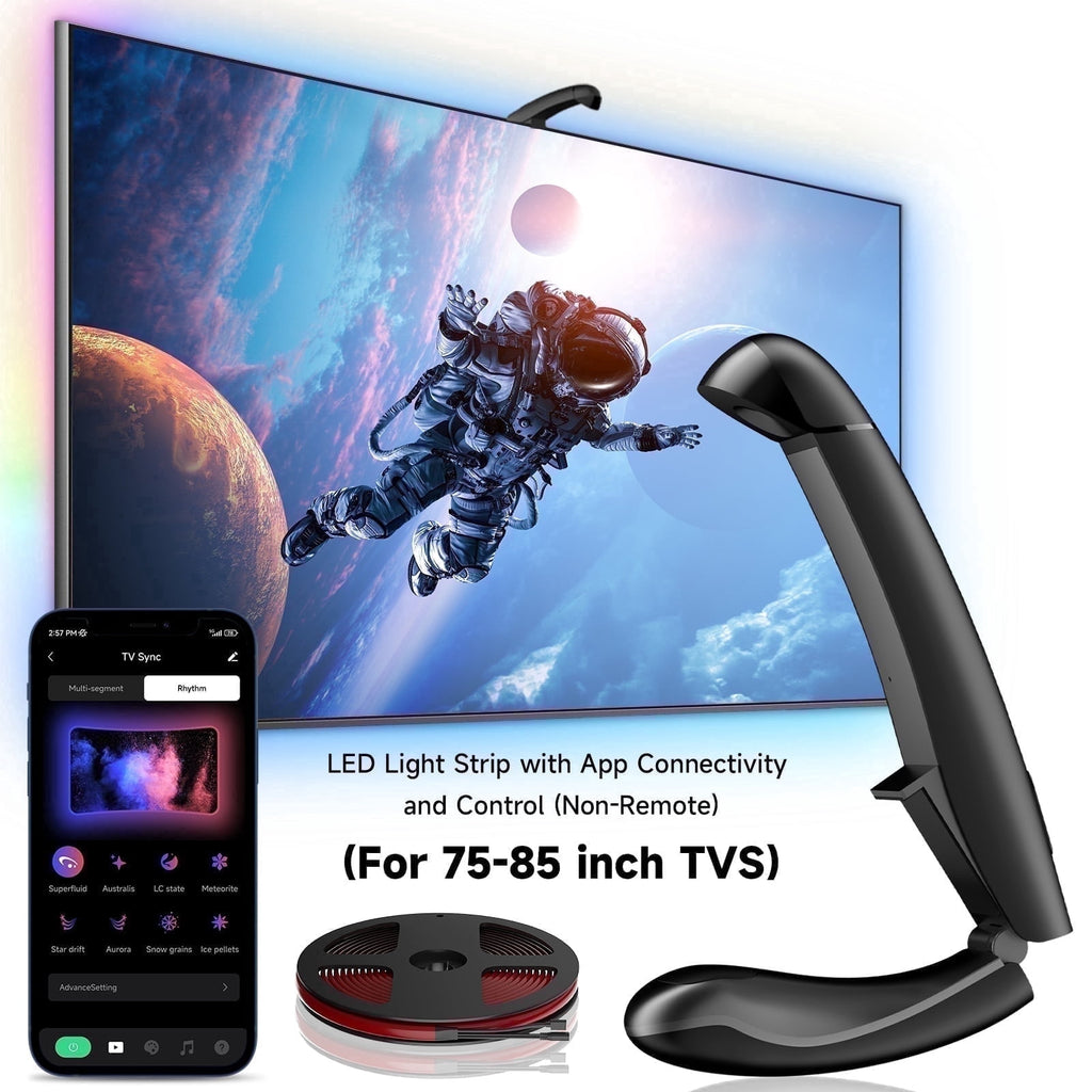 14.76ft TV LED Backlight with Screen Sync Sensor, App Control RGB Strip for 55-65" TVs, Game &amp; Movie Color Changing