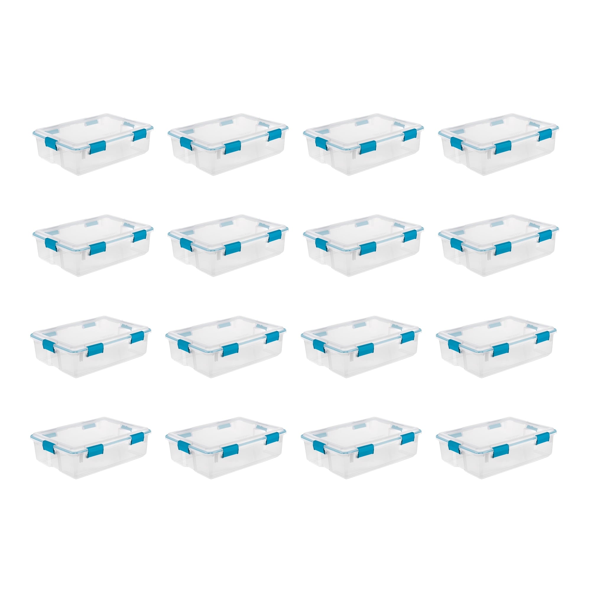 7.5 Quart Clear Plastic Storage Box with Latching Lids, (6 Pack)