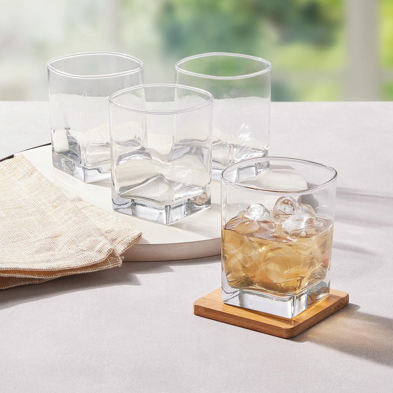 Better Homes &amp; Gardens Clear Glass Drinkware Set, 12.17 oz, 4-Piece