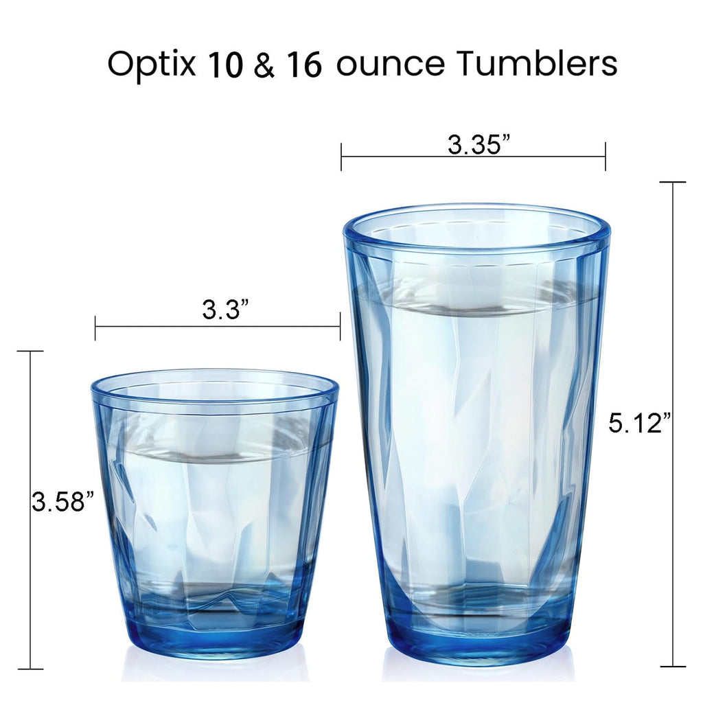 Unbreakable Tritan Drinking Glasses Shatterproof Acrylic Glasses Drinkware BPA Free Hard Plastic Cups Kitchen Water Glasses Drinking Set of 6 (Grey, Transparent, Amber)