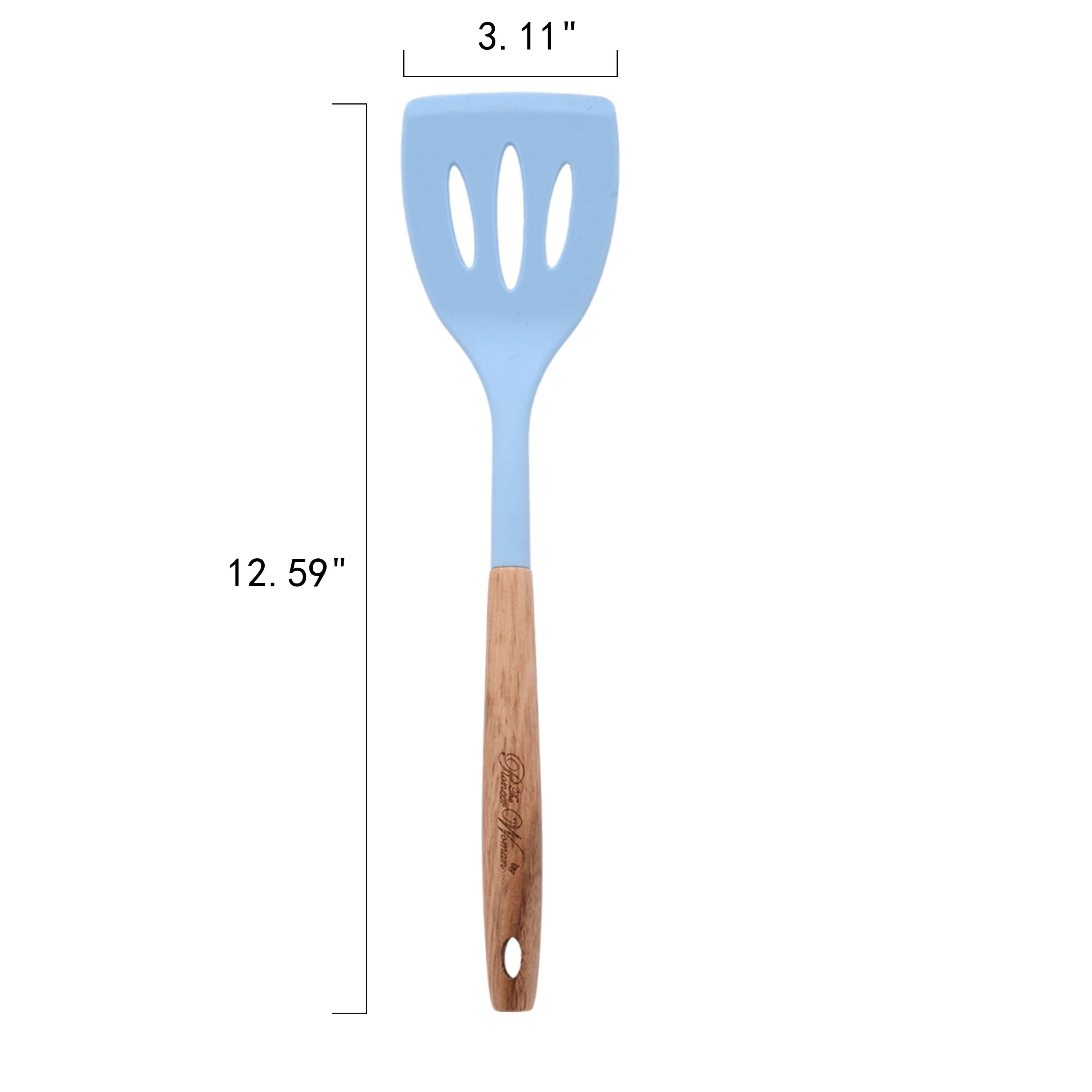 10-Piece Silicone and Acacia Wood Handle Cooking Utensils Set, Blue