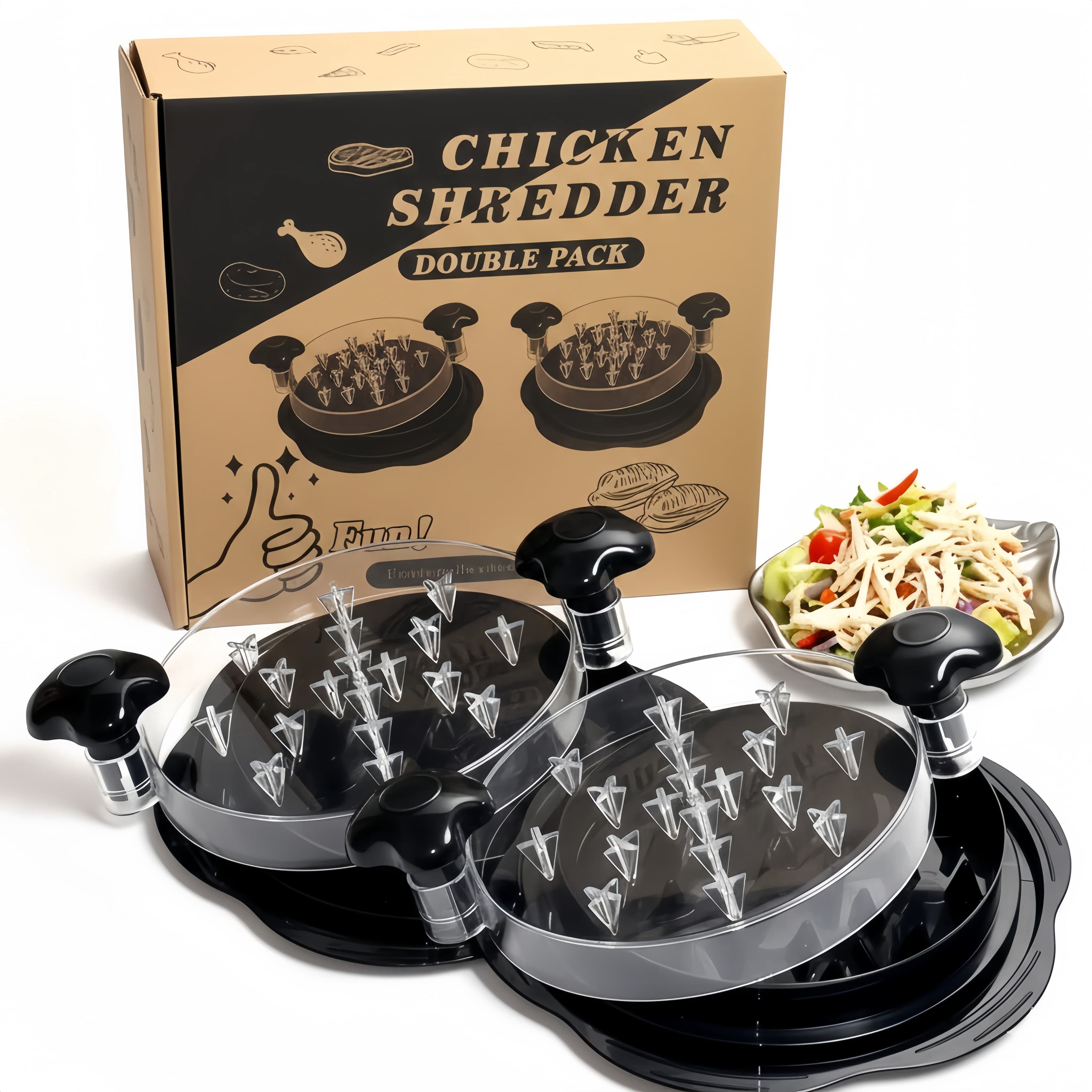 Chicken Shredder Tool Twist (Large 10 Inch), Meat Shredder for Pulled Pork Beef &amp; Chicken, BPA Free with Anti-Slip Base &amp; Handle, Kitchen Gadget, 1 Count