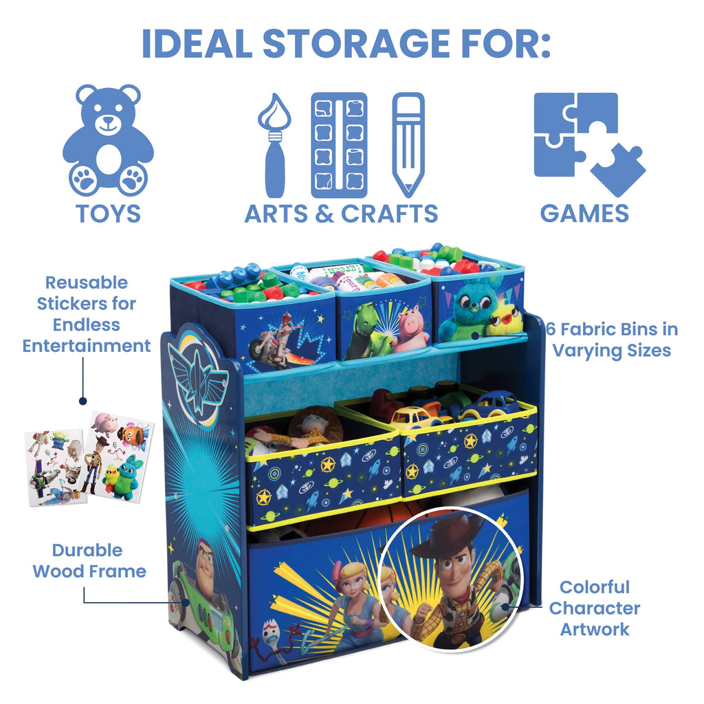 Design and Store 6 Bin Toy Storage Organizer by