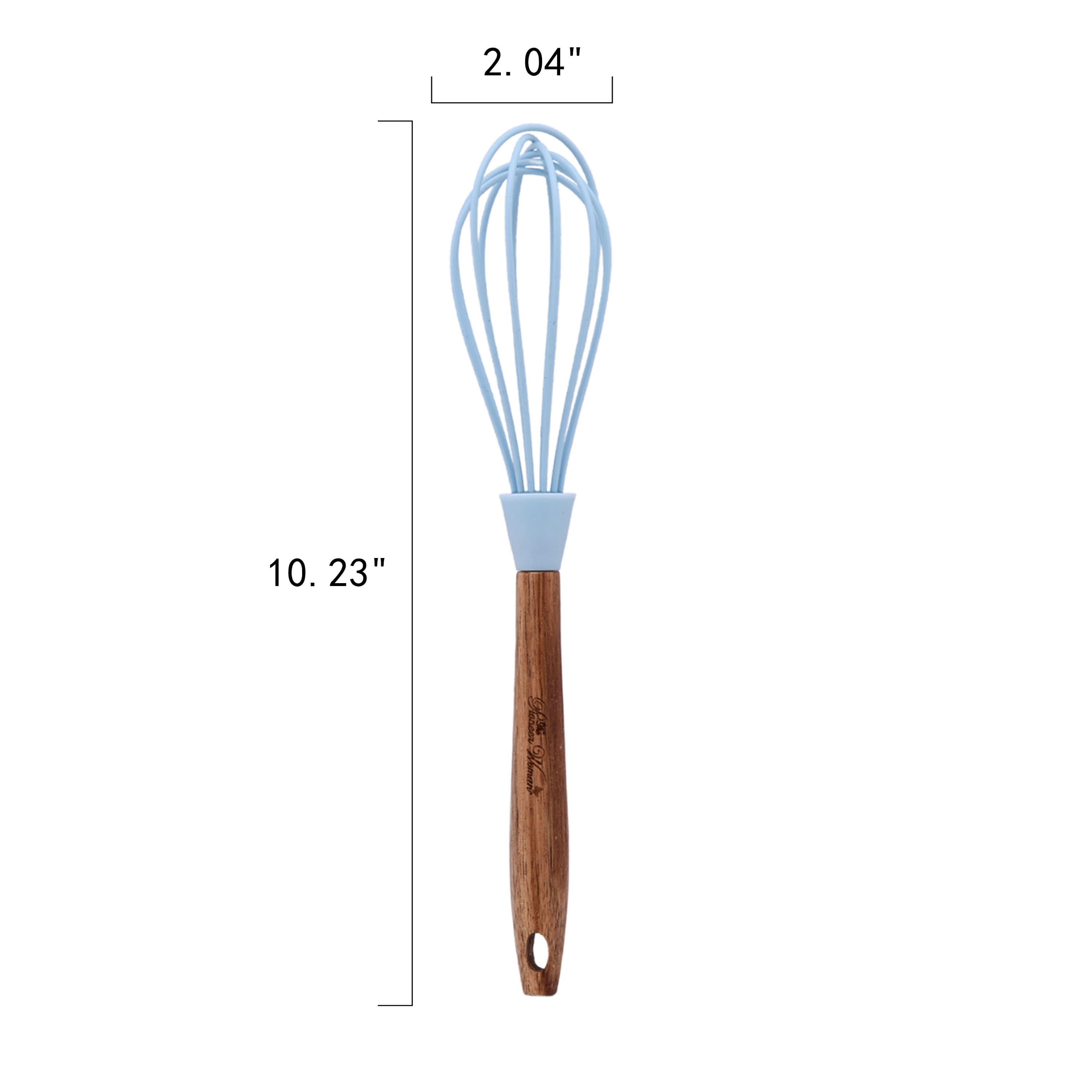 10-Piece Silicone and Acacia Wood Handle Cooking Utensils Set, Blue
