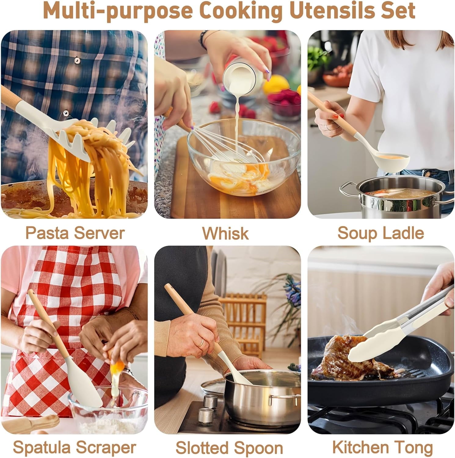 Silicone Kitchen Utensil Set, 12PCS Kitchen Gadgets and Tools