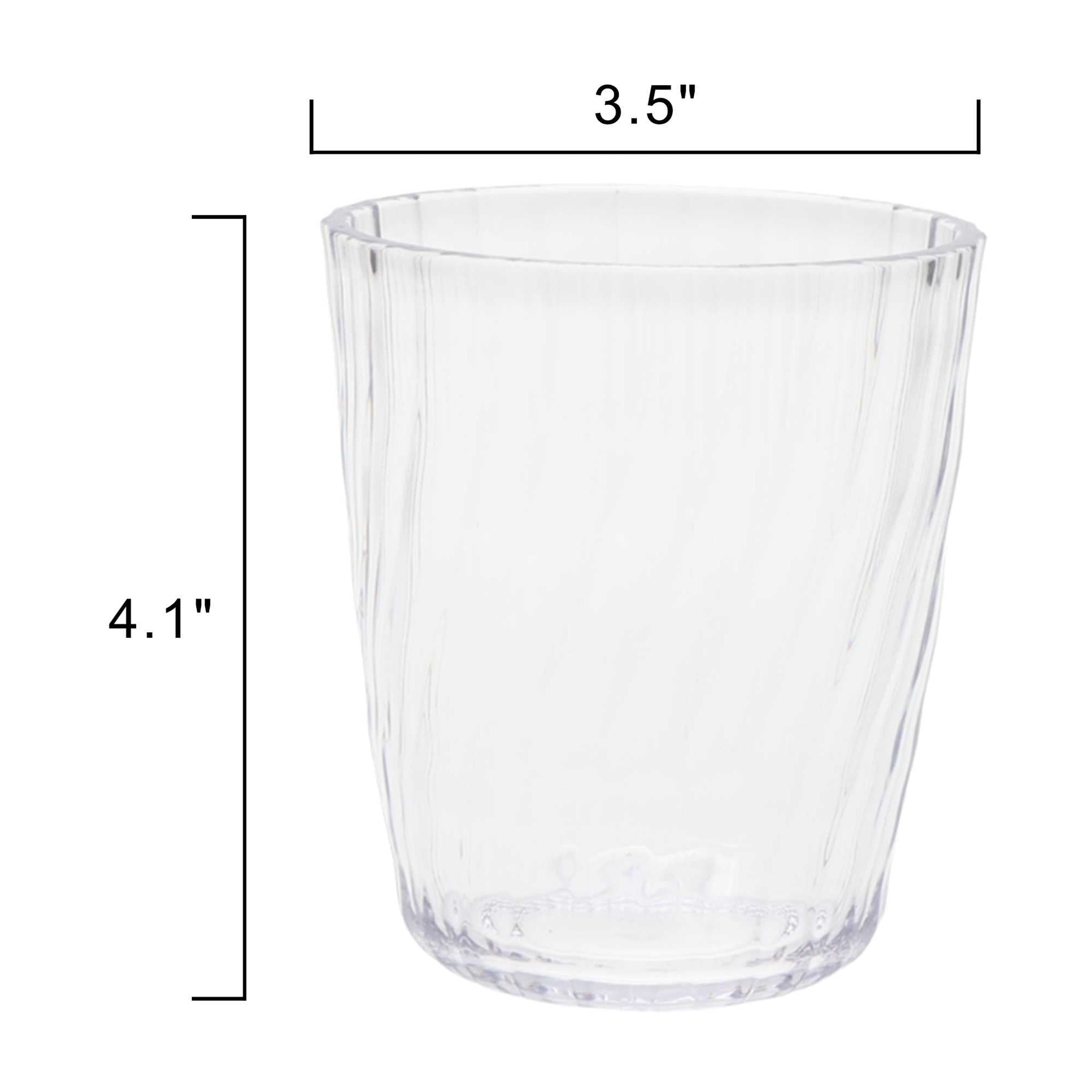 14-Ounce Acrylic Short Embossed Swirl Tumbler, Clear