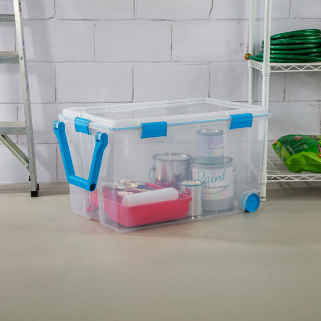 7.5 Quart Clear Plastic Storage Box with Latching Lids, (6 Pack)