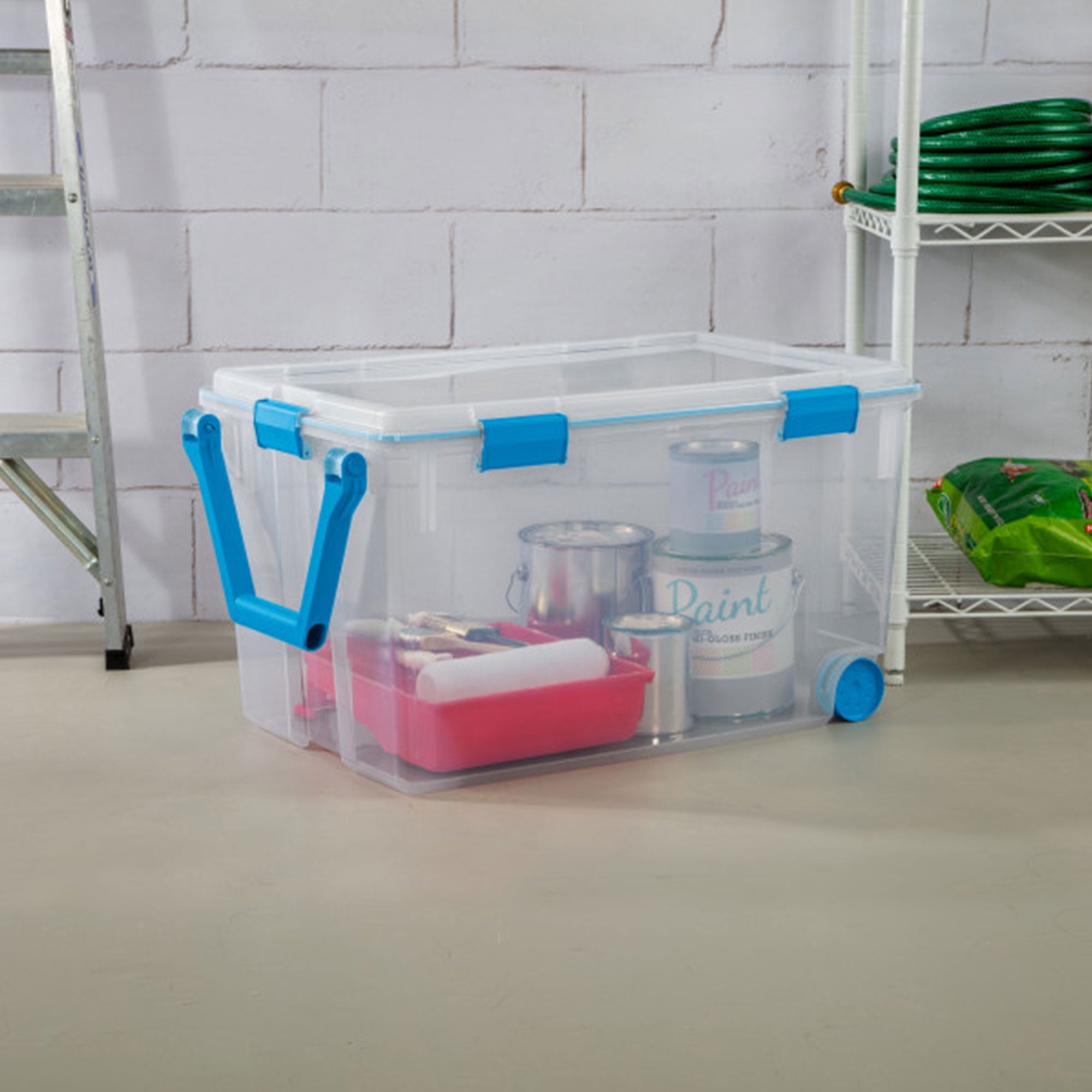 7.5 Quart Clear Plastic Storage Box with Latching Lids, (6 Pack)