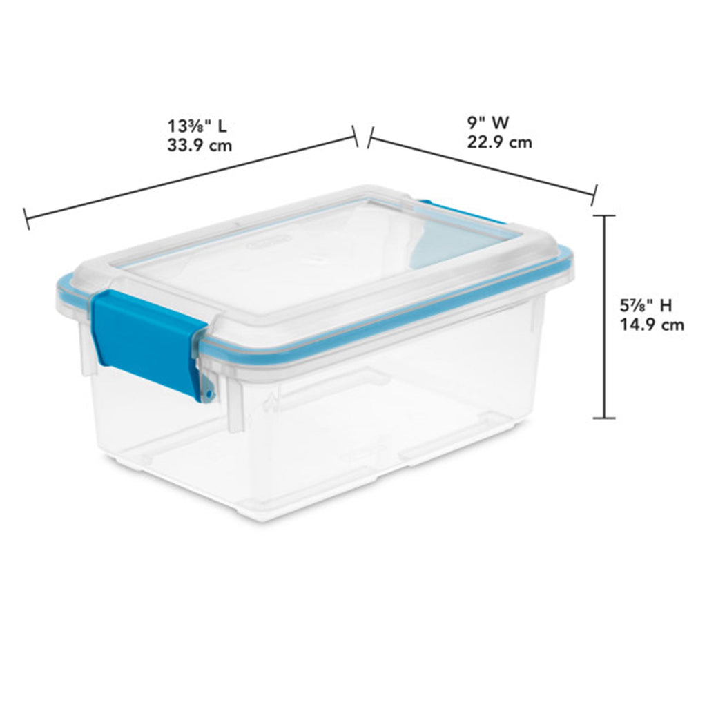 7.5 Quart Clear Plastic Storage Box with Latching Lids, (6 Pack)